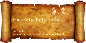 Herzfeld Krisztián névjegykártya